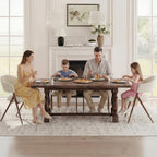 COLAMY Modern Dining Chairs Set of 6, Upholstered Fabric Dining Room Kitchen Island Dinner Chairs with Iron Legs, Open Back and Padded Seat for Living Room/Bedroom/Restaurant/Cafe, Beige