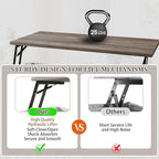 Farmhouse Coffee Table with Lifting Top with Hidden Storage Organizer, Square Lift top Coffee Table for Living Room with Charging Station&USB Ports, 35" Wood Storage Table Set for Home, Office-Grey