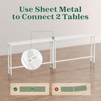 SUPERJARE 78.8 inch Narrow Behind Couch Table with 2 Charging Stations | 2 AC Outlets with USB-C Ports, Extra Storage Behind Sofa, Long Sofa Table Console Table for Entryway Living room, White
