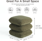 Get Set Style 360° Swivel Linen Ottoman, Modern Upholstered Foot Stool, Multifunctional Vanity Chair Accent Stool for Small Space, Living Room, Bedroom, Entryway, Olive Green