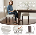 MALOL Velvet Dining Chairs Set of 2, Upholstered Kitchen Chairs with Thick Cushion & Solid Wood Legs, Adjustable Foot Pads, Elegant Chairs for Dining Room/Kitchen/Living Room