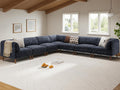 Cloud Sectional Couches for Living Room,Modular Sectional Sofa,Blue | V-Shaped Extra Deep 7 Seater,Mid Century Modern Oversized Sectional Couches with Solid Wood Leg,Large Sofa for Big Space