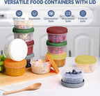 24pcs 10 oz Small Plastic Containers with Lids, Salad Dressing Container Reusable Small Food Storage Containers for Meal Prep, Leakproof, Microwave Dishwasher Freezer Safe, BPA-Free