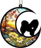 Personalized Dog Memorial, Custom Name Chow Chow Dog Christmas Ornament with Name, Custom Breeds, Pet Loss Light Catcher, Gifts for Lovers Loss of Pet Sympathy on Mothers Day Christmas