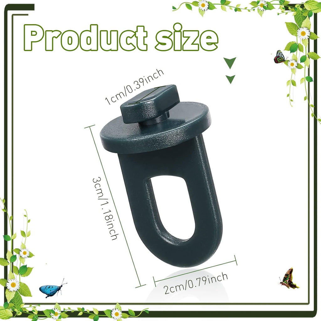 Ripeng 50 Pieces Greenhouse Hooks Hanger Twist Clips Greenhouse Fixing Clips with Stainless Steel S Hooks for Outdoor Garden Hanging Plants Plastic Insulation Netting Shading