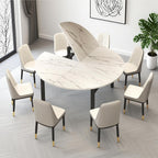 Big Foldable Round Table Tops only Extender, Large Round Folding Tabletop Extender Extend-8in No Legs, 4-fold Portable Wooden Dining Table top for Dining/Kitchen (White, D:59.05IN)