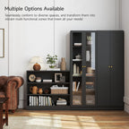 Metal Black Bookshelf, Short Bookshelf with Adjustable Shelves, 3 Tier | Open Bookcase, Small Storage Cabinet, Office Shelves, Cabinet Display Case for Home Office, Living Room, Library, Classroom