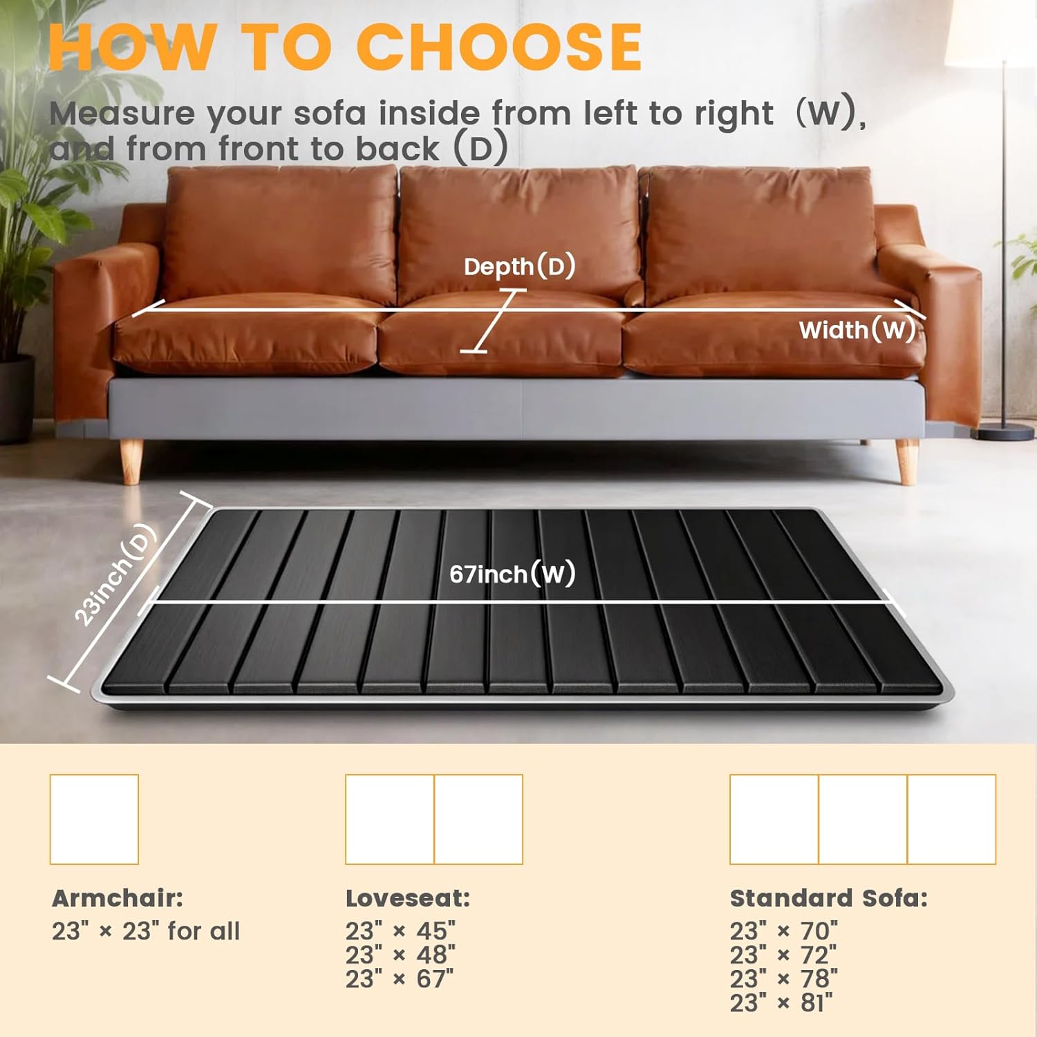 LISRRZHEN] 23''x67'' Couch Cushion Support Board, Sofa Cushion Sagging Repair, Extend Sofa Life, Easy to Install, Multiple for All Sofas