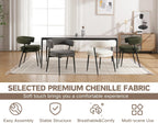 Shunzhi White Upholstered Dining Chairs Set of 6 Modern Barrel Boucle Fabric Dining Room Chairs Comfy Kitchen Chairs Chenille Armless Side Chair with Curved Back for Living Room/Restaurant