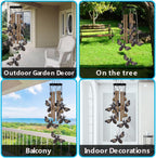 Garden Bee Wind Chimes Outdoor Indoor Decor - with 4 Tubes 4 Bells 5 Bees Wind Chime, Mobile Romantic Bee Wind Catcher, Bees Windchimes for Home, Mom Gifts, Balcony, Tree, Festival, Garden Decoration