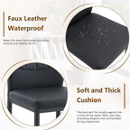 Modern Dining Chairs Set of 4，Black Dining Room Chairs Set, Comfy Kitchen Faux Leather Upholstered Chairs with Mental Legs， Easy Assembly