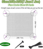 OGORI 25' x 25' Bird Netting Heavy Duty Nylon 3/4" Mesh Garden Netting Protect Fruit Trees, Plants and Vegetables
