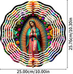 Virgin Mary Wind Spinner, Metal Wind Spinners Outdoor/Indoor,Virgin Mary Hanging Garden Decor for Outside, Stainless Wind Spinners for Yard and Garden 10 inch 3D (25.76X25 CM)