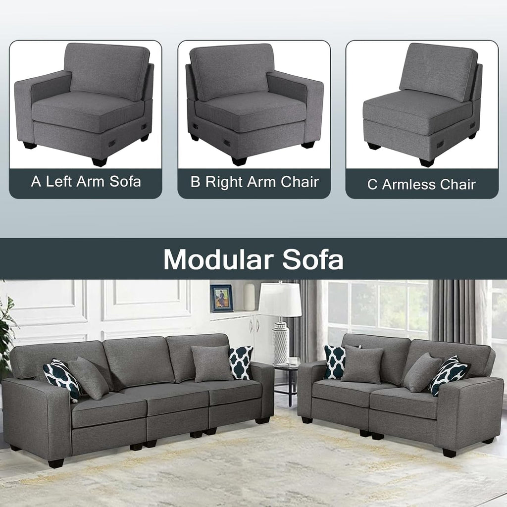 Legend Vansen Modular Sectional Sofa L Shaped Couch with Ottoman Modern Reversible Corner Sectional Couch for Living Room