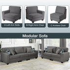Legend Vansen Modular Sectional Sofa L Shaped Couch with Ottoman Modern Reversible Corner Sectional Couch for Living Room