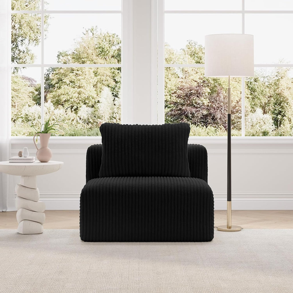 Novilla Modular Sectional Sofa, Modern Cloud Sectional Couch with Smarts Coil® Support, Upholstered Couch for Living Room Apartments Bedroom, No Assembly Required (Armless Chair)