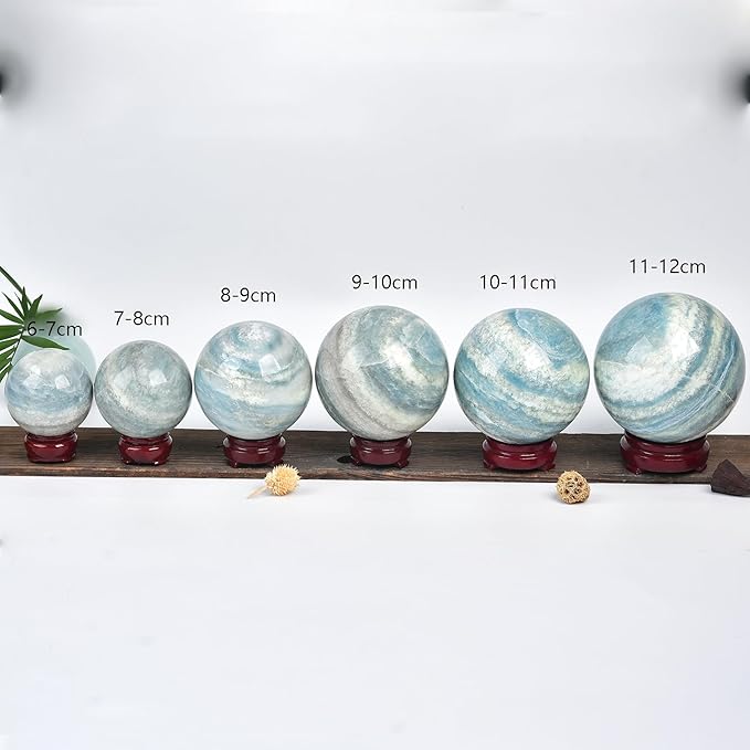 JIC Gem Natural Healing Crystal Sphere Ball Trolleite Crystal Decorative Ball Chakra Meditation Fengshui (60-70mm)