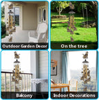 Garden Cat Wind Chimes Outdoor Indoor Decor - with 4 Tubes 7 Cats Wind Chime, Mobile Romantic Cats Wind Catcher, Bronze Cats Wind Bells for Home, Mom Gifts, Balcony, Tree, Festival, Garden Decoration