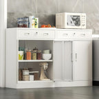 Wanfu Metal Storage Cabinet, Locking Cabinet with 1 Drawer and Adjustable Shelf, 36" H x 28" W x 16" D Steel Storage Cabinet for Office, Garage, Home-White