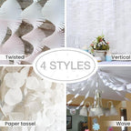 PartyWoo White Crepe Paper Streamers 4pcs 328ft Pack of Pearl White Crepe Paper Streamers for Wedding Graduation Baby Shower Engagement Anniversary Bachelorette Winter Birthday Party Decorations