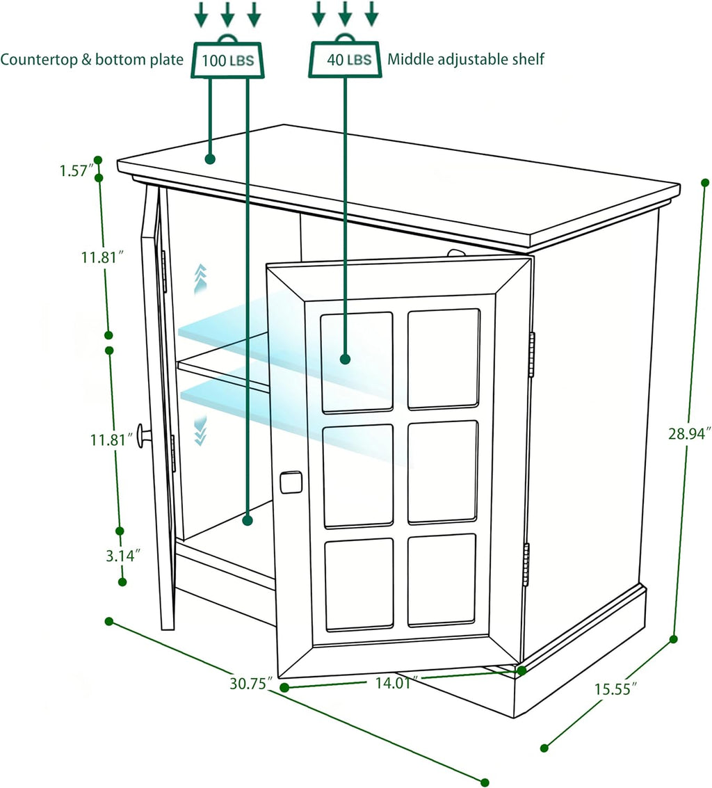 Storage Sideboard Cabinet with Mirrored Doors, Modern Buffet Cabinet w/Adjustable Shelf, MDF Console Cabinets for Dining Room, Living Room, Kitchen, Wood Kitchen Pantries Sideboard Buffet.