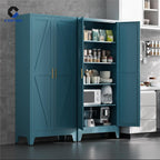 COFaR Metal Pantry Cabinet with Doors, Farmhouse 71'' Tall Storage Cabinet with 4 Adjustable Shelves, Kitchen Pantry Cabinet for Dinning Room, Laundry, Peacock Blue 5-Tier