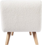 HomePop 60" Modern Storage Bench with Wood Legs - Sherpa Cream