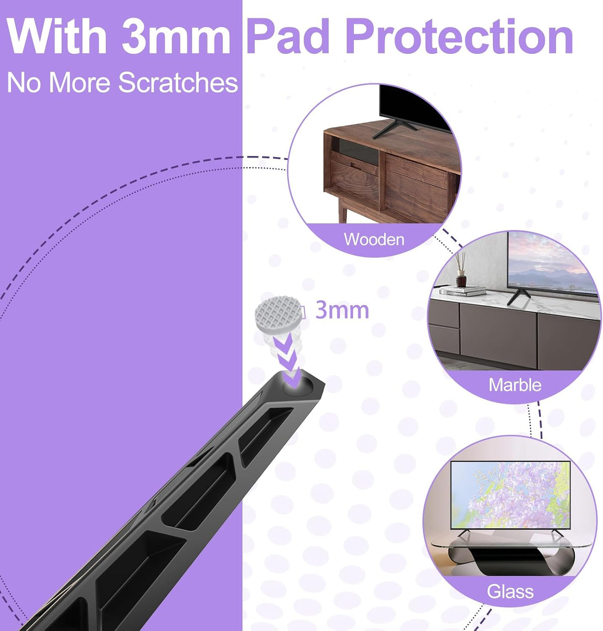 TV Stand Legs Only for Vizio TV Stand V505-H9 V505-G9, Not for Other TV Models, for Vizio 4K Ultra HD (2160P) HDR Smart LED TV Legs with Screws Set & Instructions