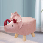 Animal Footstool Footrest Ottoman Bench Sofa Tea Stool for Guest Room, Indoor Outdoor, Pink Dragons