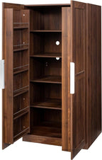 62.9" Kitchen Pantry Cabinet, Freestanding Storage Cabinet with Doors and Shelves, Buffet Sideboard for Kitchen Dining Room Living Room （Brown）