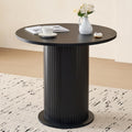 31.5" Round Dining Table for 2, Modern Small Pedestal Kitchen Table, Space Saving, for Apartment Dining Living Room,Black
