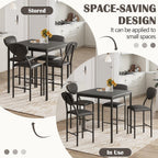 EROMMY Dining Table Set for 4, Modern Kitchen Table and Chairs with PU Leather Upholstery, Wood Dining Table with Chairs for Small Space, Dining Room, Gray