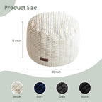 HIGOGOGO Pouf Ottoman Stuffed Round Modern Foam Filled Foot Rest Poufs for Living Room Chair Decorative 20 X 15 Inches Boho Relax Stool for Wedding Christmas Party, Beige