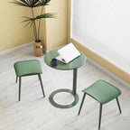 Round Side Table C-Shaped Side Table Sofa Side Table Round Coffee Table Bedside Table with Metal Frame Couch Table Bedside Laptop Office for Bedrooms with Small Spaces(48 * 56cm Black Matte)