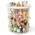 BBLIKE Large Stuffed Animal Storage End Table, Toy Storage for Kids Room | 100L Large Capacity, Metal Frame with Wood Lid, Elastic Rope, Side Handles, Wooden Stuffed Zoo Animal Holder, White