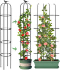 Tower Obelisk Garden Trellis for Climbing Plant，73.6inch Rustproof Metal Potted Plant Climbing Support for Indoor Outdoor Flowers Vegetable Fruits Vines Support （1pcs）