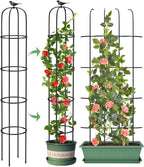 Tower Obelisk Garden Trellis for Climbing Plant，73.6inch Rustproof Metal Potted Plant Climbing Support for Indoor Outdoor Flowers Vegetable Fruits Vines Support （1pcs）
