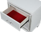 Crystal Modern Style 2-Drawer Nightstand Made White,for Small Spaces