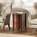 STO'SENSE Nightstand w/Charging Station & 3 Drawers, Pre-Assembled, Vintage Side Table w/Antique-Finished Pulls, Rustic Wood Finish, Narrow End Table w/Turned Legs for Bedroom (1, Brown)