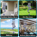 Blue Evil Eye Amulet Wind Chimes Outdoor Hanging Decor, Mobile Evil Eye Blessing Windcatcher, Evil Eye Wind Bells, Blue Evil Eye Wind Chimes for Home, Gift for Mom, Balcony, Patio, Garden Decoration