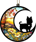 Personalized Dog Memorial, Custom Name Yorkshire Terrier Dog Christmas Ornament with Name, Custom Breeds, Pet Loss Light Catcher, Gifts for Lovers Loss of Pet Sympathy on Mothers Day Christmas