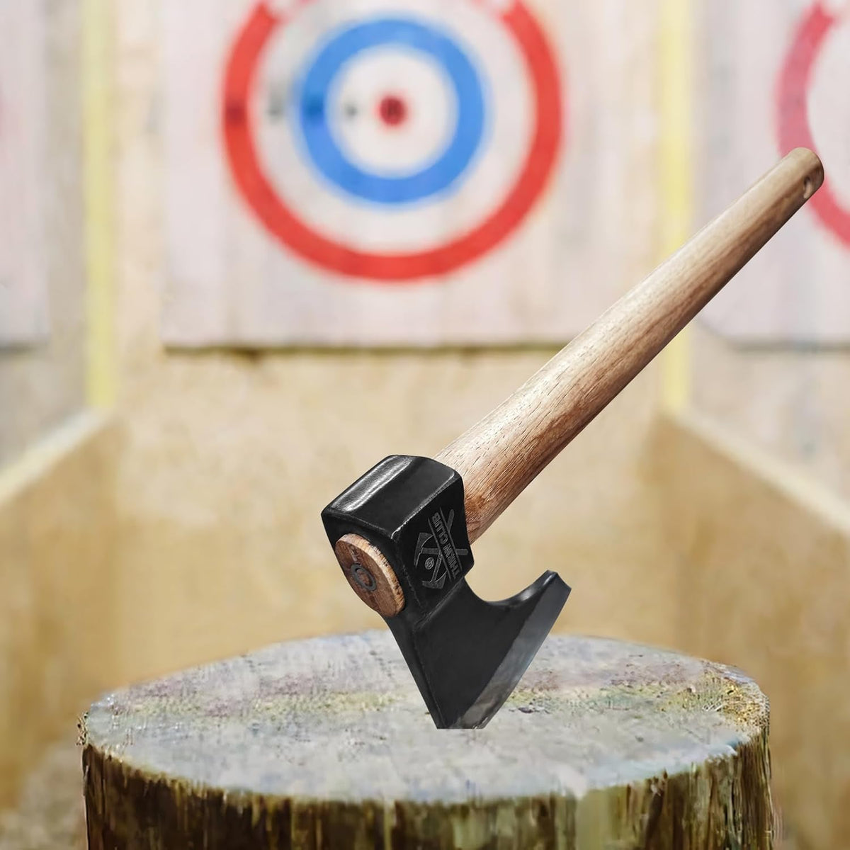 Throwing Axe Set, 2 Pack 18.9" Throwing Axes and Tomahawks with 1065 High Carbon Steel & Hickory Wooden Handle, Perfect for Axe Throwiing Game, Competition and Recreation, Gift for Men