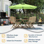 6.5' x 10' Rectangular Patio Umbrella Large Outdoor Market Umbrella w/UV Protection, Push Button Tilt and Crank Lift, Rectangle Table Umbrella for Garden, Deck, Pool, Patio, Apple Green