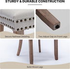 OVENTA Modern Tufted Upholstered Dining Chairs Set of 6, Beige Linen Dining Room Chair with Solid Wood Legs, Sillas de Comedor, Kitchen Chairs (Beige, Linen Set of 6)
