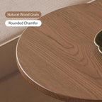 Vintage Round Side Table Small Space End Table for Couch Living Room Stable Metal Base Coffee Table Irregular Nightstand