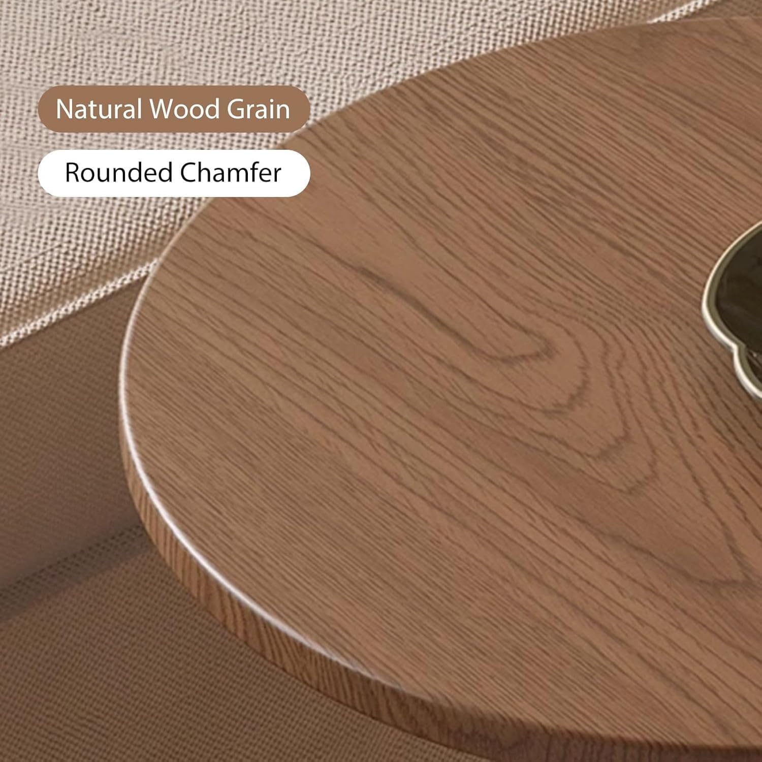Vintage Round Side Table Small Space End Table for Couch Living Room Stable Metal Base Coffee Table Irregular Nightstand
