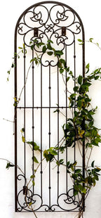H Potter Outdoor Metal Wall Art Decor or Trellis for Climbing Plants Garden Panel Roses Vines Privacy Includes Brackets for Hanging X Large with 4 Mounts