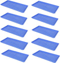 SUNPACK 10" x 20" Heavy Duty Mesh Plastic Seed Starting Tray, Blue, 1" (Pack of 10) - Ensures Water Drainage and Aeration, Perfect for Greenhouses or Indoor Gardening