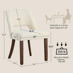 Usaint Wooden Dining Chairs Set of 4, Modern Upholstered Dining Room Chair Kitchen Chairs with Ergonomic Curved Backrest for Kitchen and Restaurant, Beige