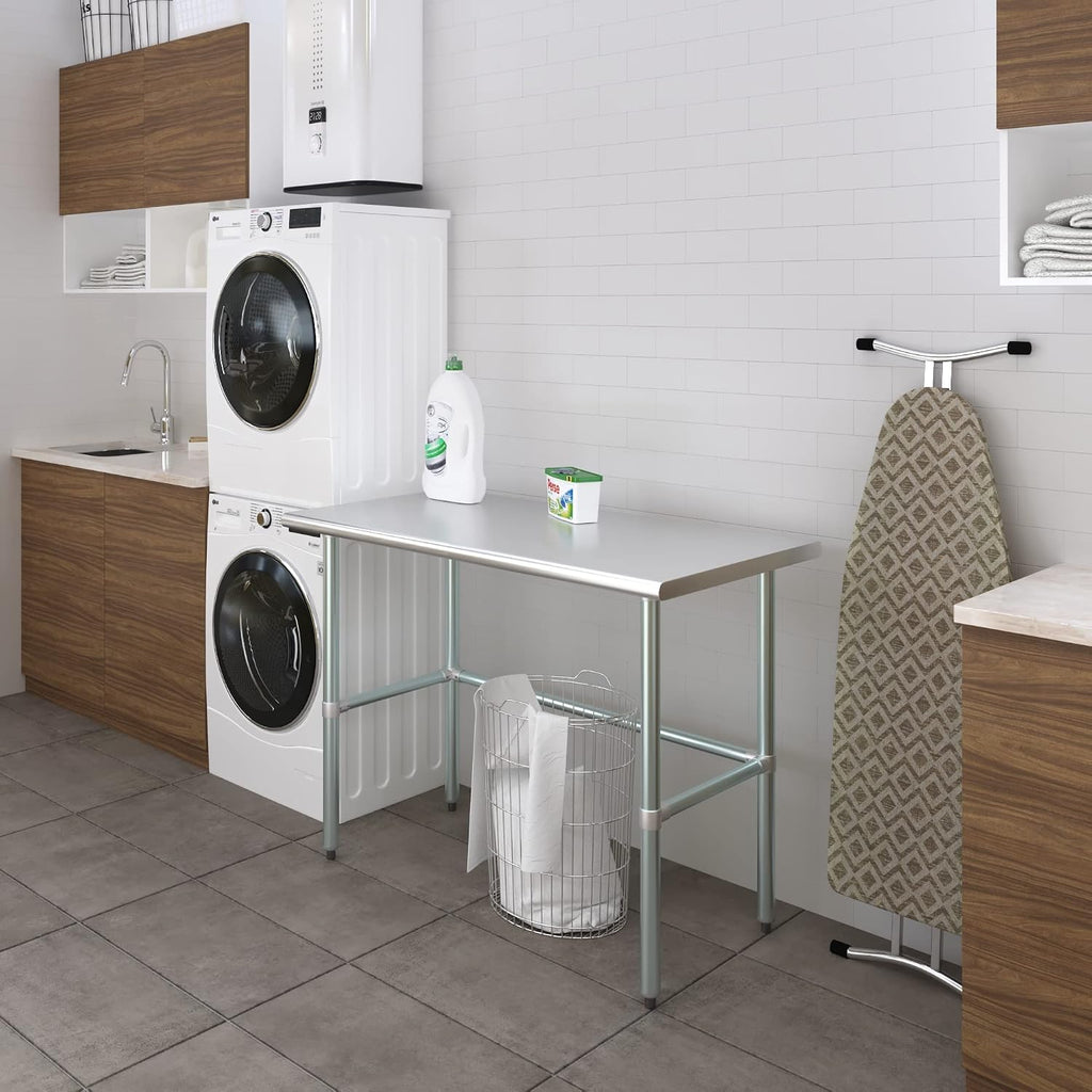 Stainless Steel Table + Add Casters | Choose from 43 Sizes | NSF Metal Work Table for Kitchen Prep Utility | Commercial and Residential Applications.